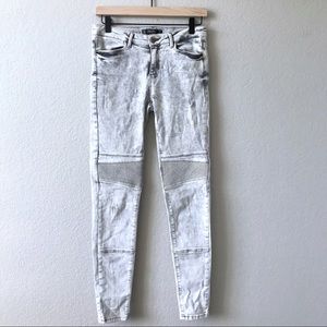 ✨ ZARA TRAFALUC DENIM Acid Wash Moto Skinny Jeans